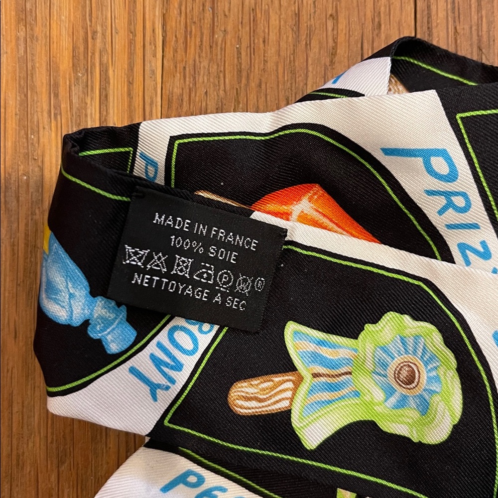 Hermes Black Twilly w/box and tags - Funny Ice Cream - Picture 3 of 10